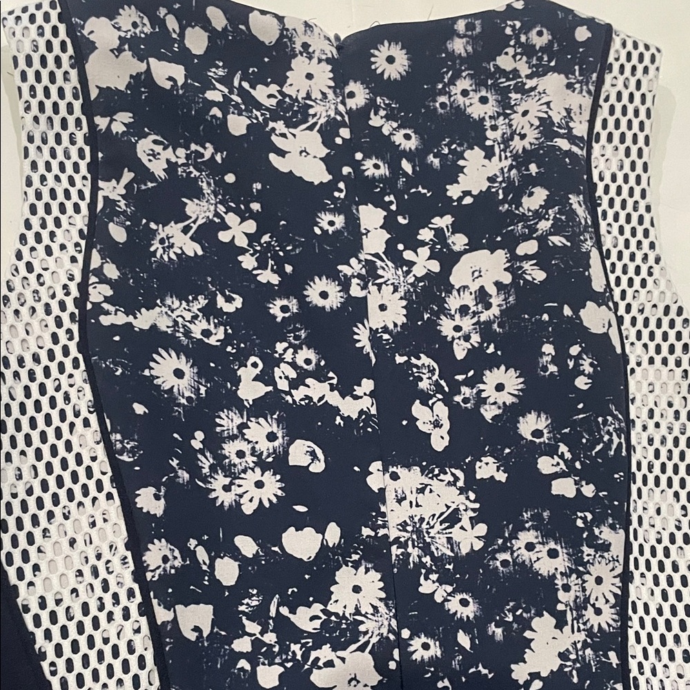 ANTONIO MELANI Navy Floral Dress with Mesh Panels - Picture 6 of 6
